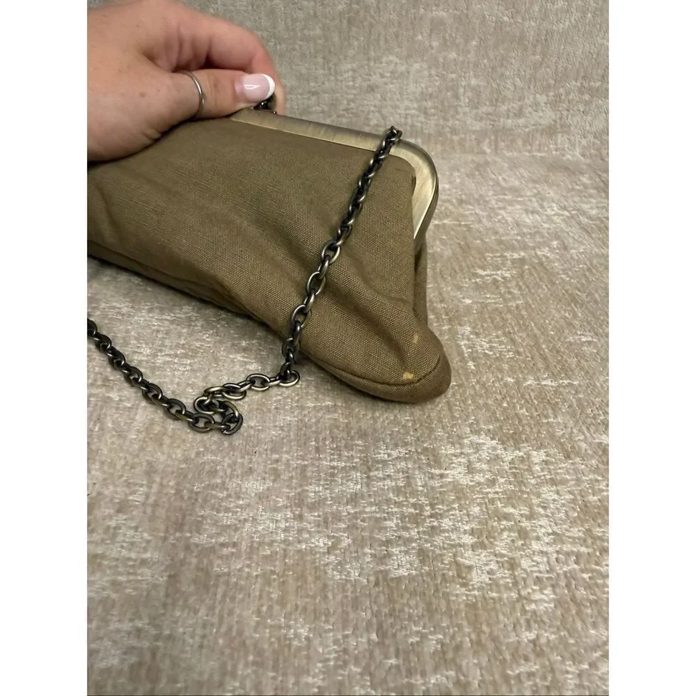 American Eagle Outfitters Women's Floral Applique Chain Strap Purse Bag Green